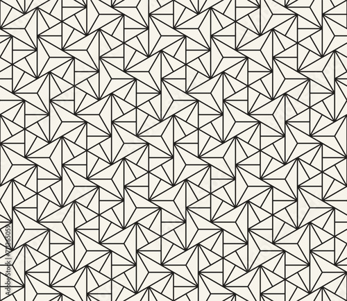 Vector seamless pattern. Repeating geometric elements. Stylish monochrome background design.