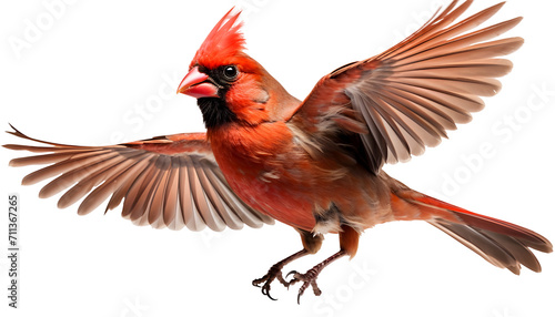 northern cardinal bird isolated in flight png. red winged blackbird png. red bird in flight png. winter bird flying © Divid