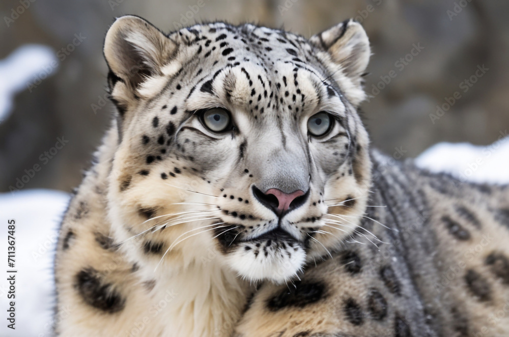 snow leopard portrait