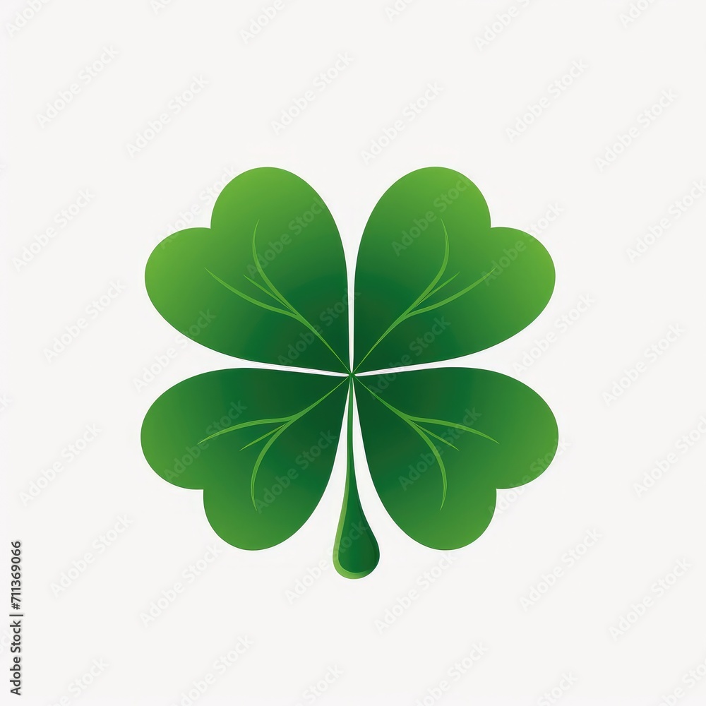 Iconic Four-Leaf Clover, A Symbol of Irish Luck and St. Patrick's Day - Generative AI