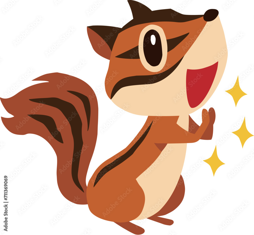 Obraz premium 手描きのかわいいシマリスキャラクター25 (拍手をする)