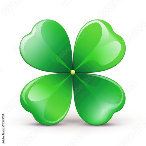 Iconic Four-Leaf Clover, A Symbol of Irish Luck and St. Patrick's Day - Generative AI