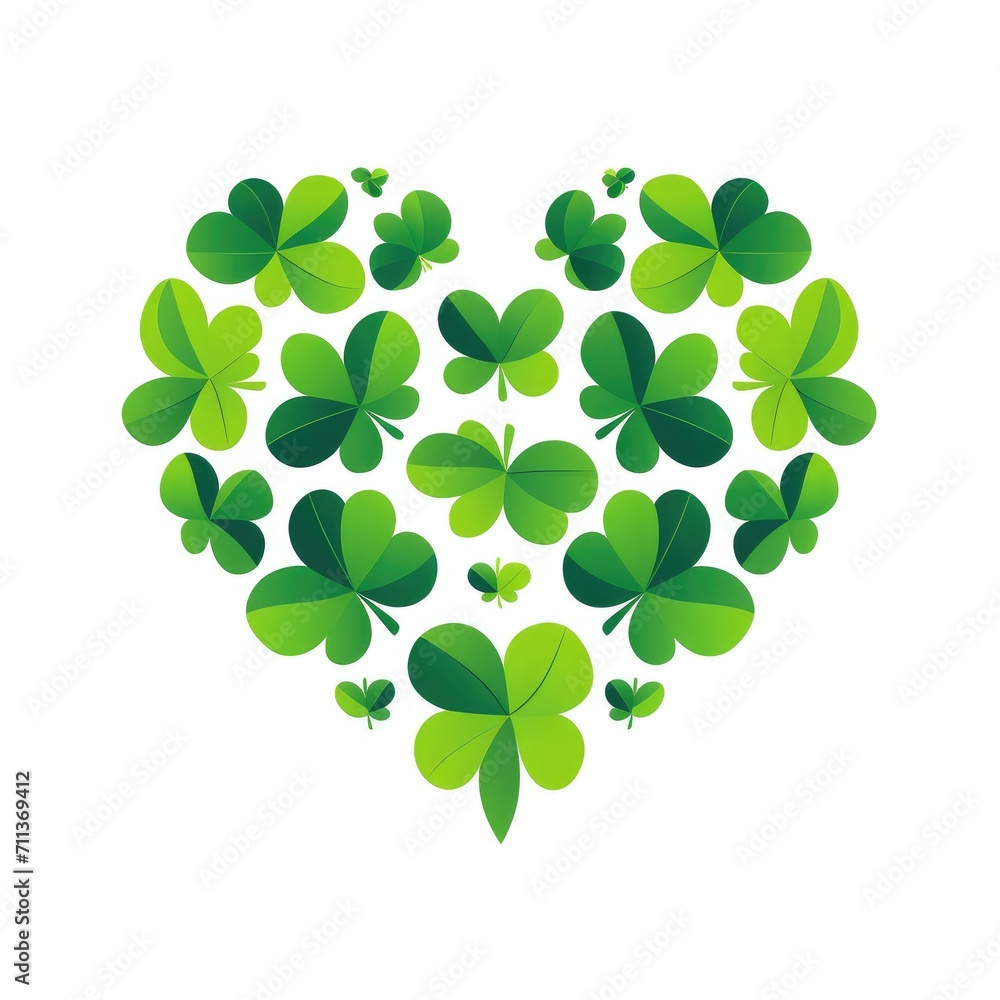 Symbol of Love and Luck: A Heart of Vibrant Green Clovers - Generative AI Symbol of Love and Luck: A Heart of Vibrant Green Clovers - Generative AI