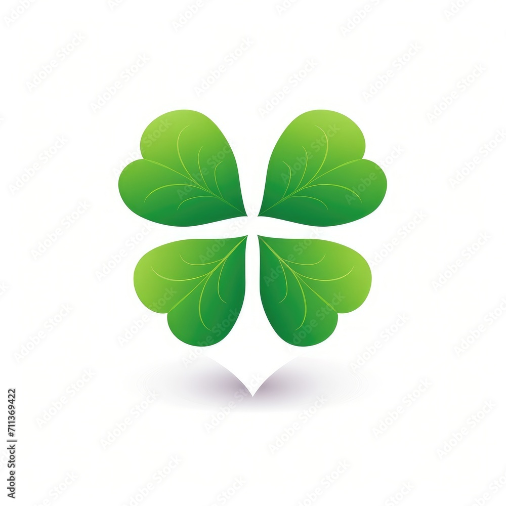 Symbol of Love and Luck: A Heart of Vibrant Green Clovers - Generative AI