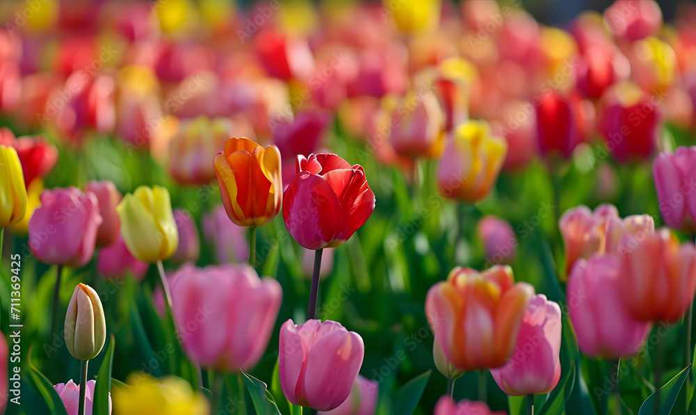 A field of tulips, Generative AI A field of tulips, Generative AI