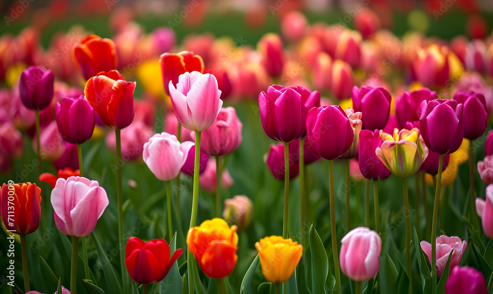A field of tulips, Generative AI A field of tulips, Generative AI