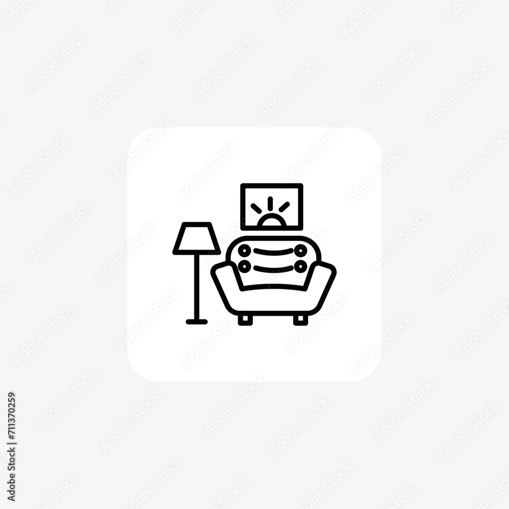 Living Room black outline icon outline icon, pixel perfect Living Room black outline icon outline icon, pixel perfect