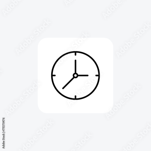 Clock black outline icon outline icon, pixel perfect