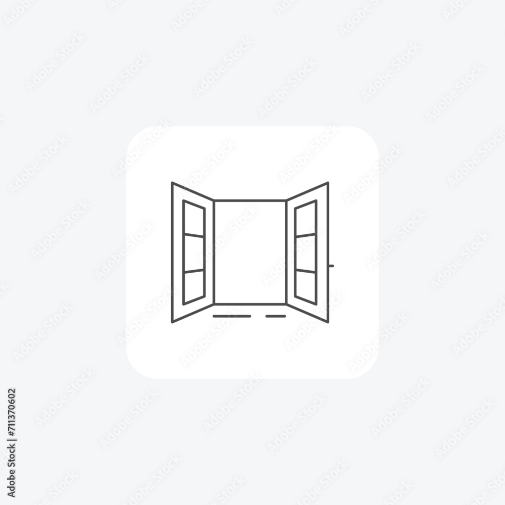 Window grey thin line icon outline icon, pixel perfect