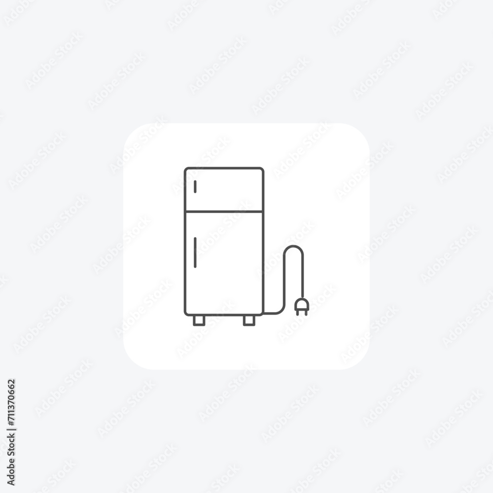 Fridge grey thin line icon outline icon, pixel perfect Fridge grey thin line icon outline icon, pixel perfect
