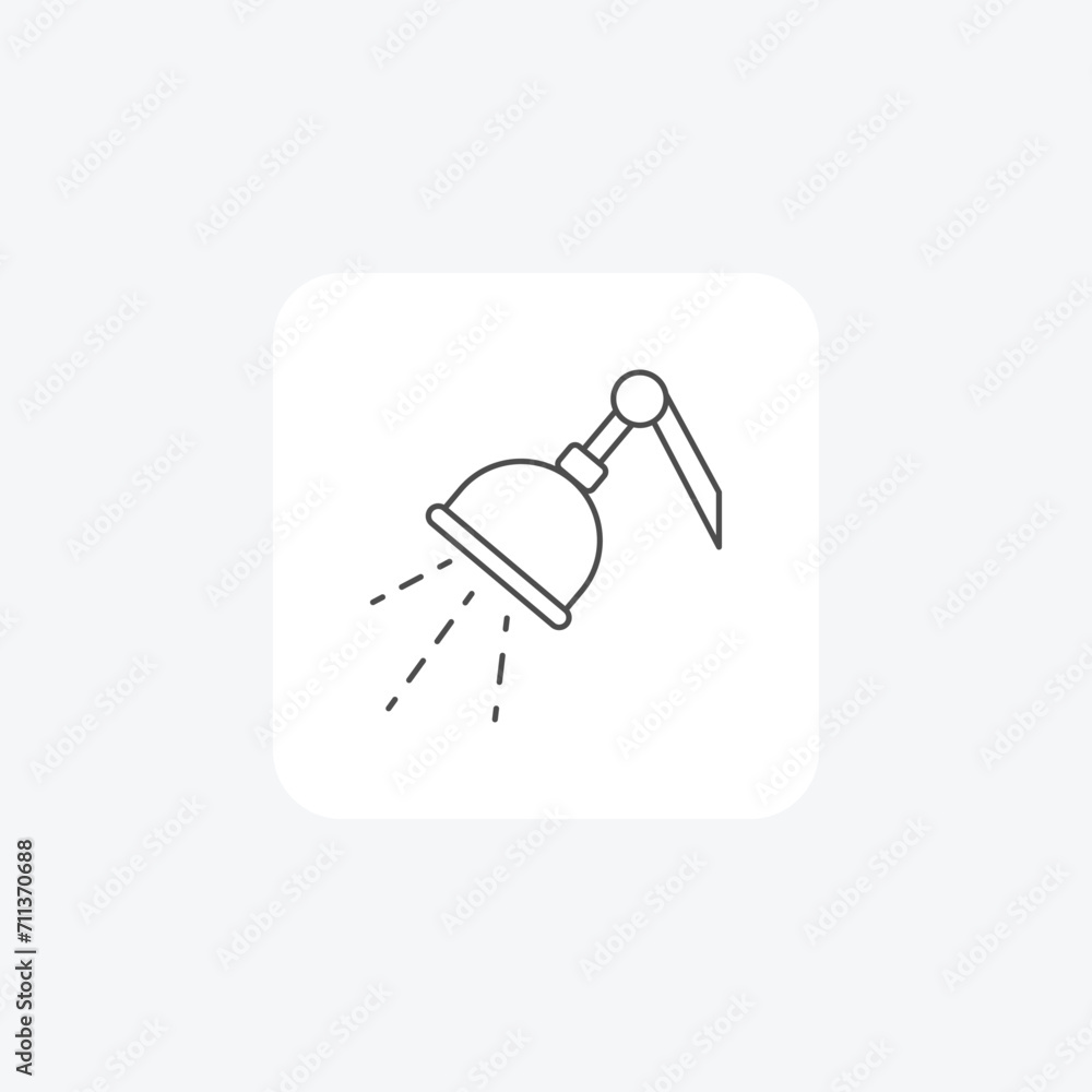Shower grey thin line icon outline icon, pixel perfect Shower grey thin line icon outline icon, pixel perfect