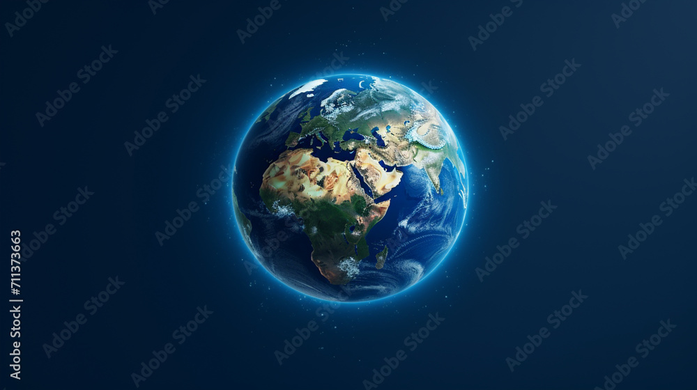 Planet Earth on blue background