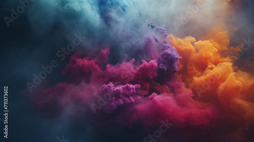 Colored dust floating in the air