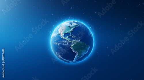 Planet Earth on blue background