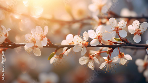 Branches with flowers on a wonderful bokeh