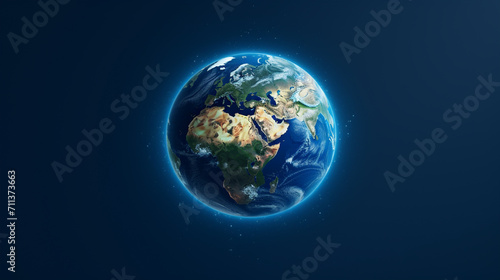 Planet Earth on blue background