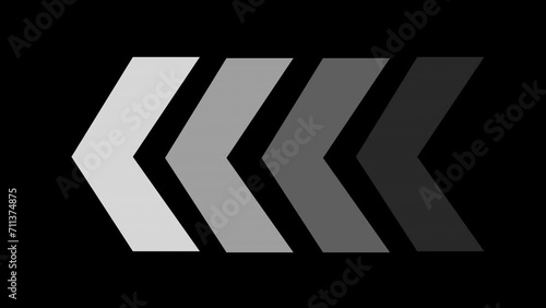 White color 3d arrows isolated on the black background and pointing to the left icon. Simple icon for websites, web design, mobile app, info graphics . Vector illustration. photo