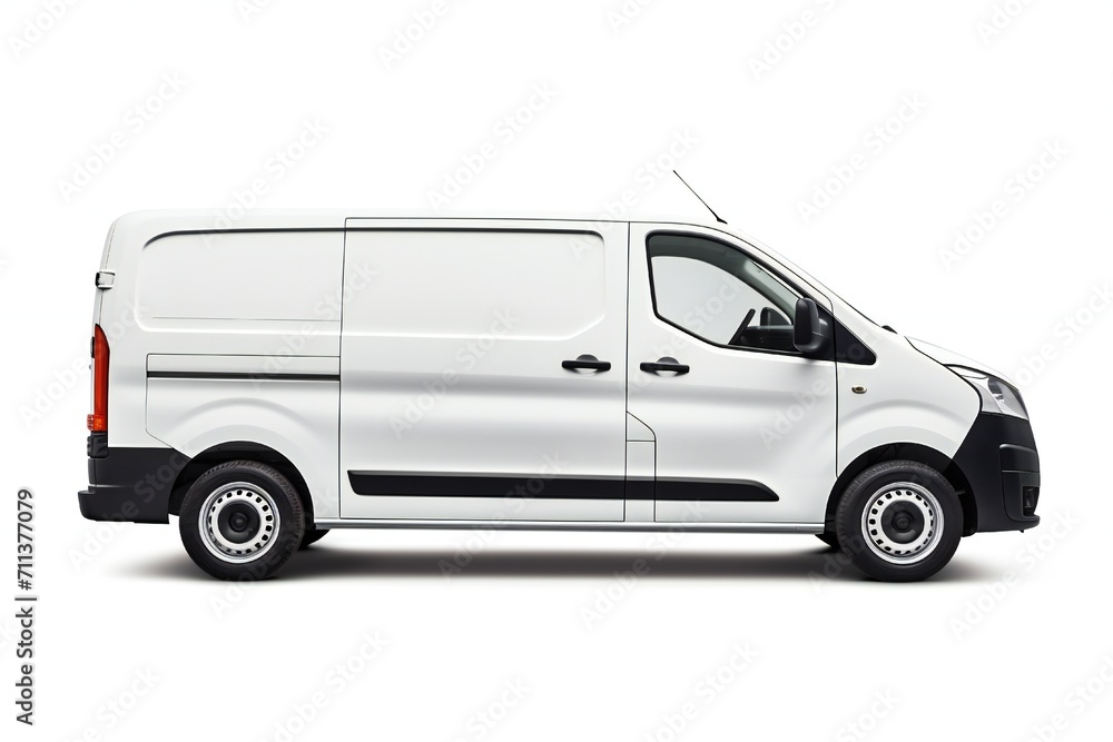 White van mockup on white background Generative Ai White van mockup on white background Generative Ai