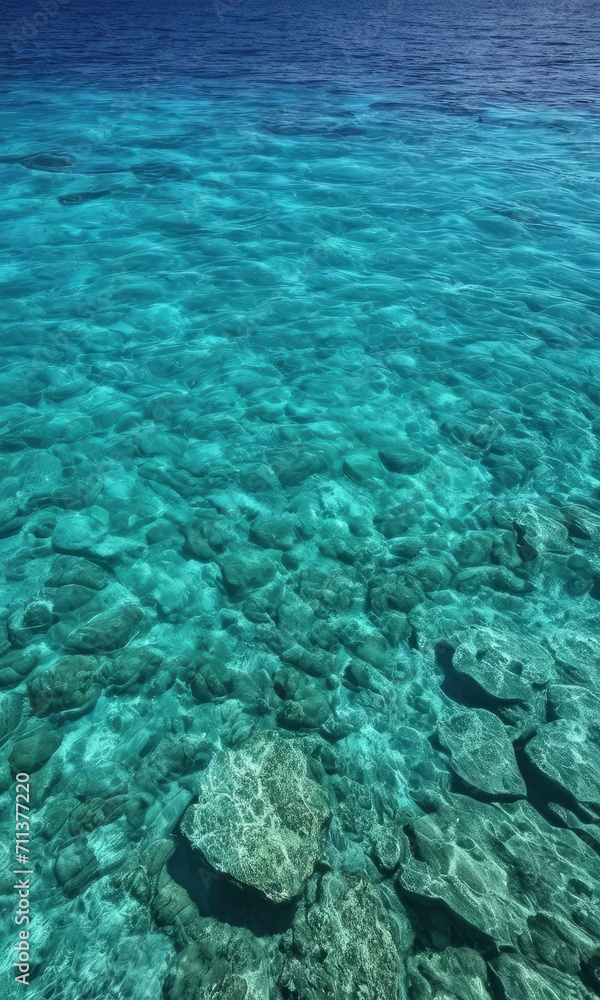 Crystal Clear Turquoise Waters over Coral Reef