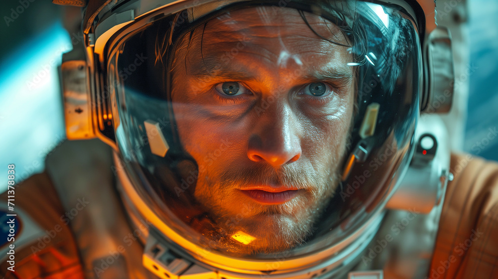 Closeup portrait of an astronaut. Closeup portrait of an astronaut.