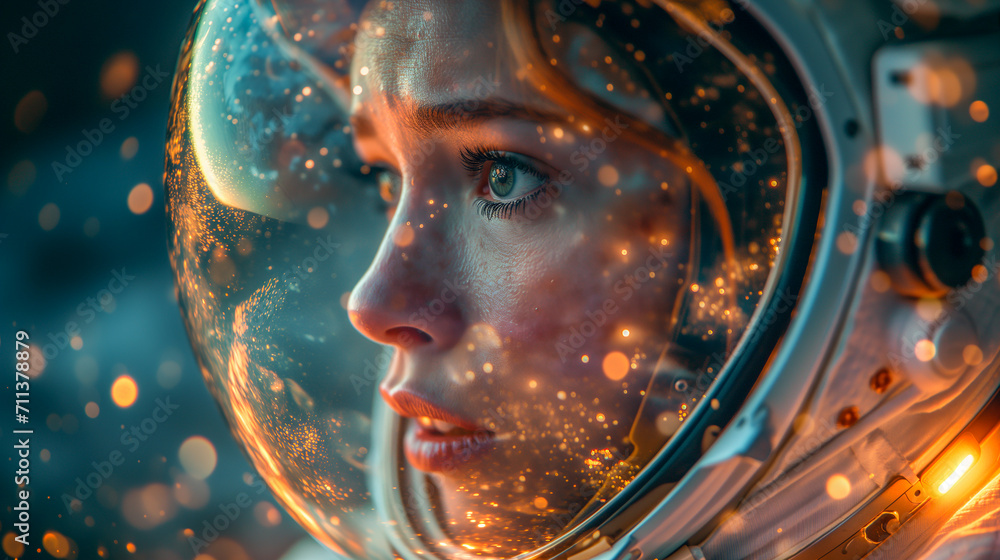 Closeup portrait of an astronaut. Closeup portrait of an astronaut.