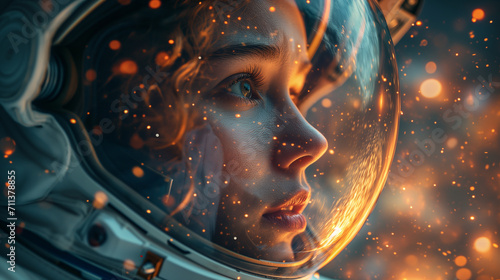 Fototapeta Naklejka Na Ścianę i Meble -  Closeup portrait of an astronaut.