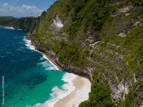 Natural views of the sea and hills on Nusa Penida  Bali  to be precise  Kelingking Beach