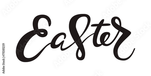 Cute Easter lettering quote decoration, hand written with ink brush. Png clipart isolated on transparent background