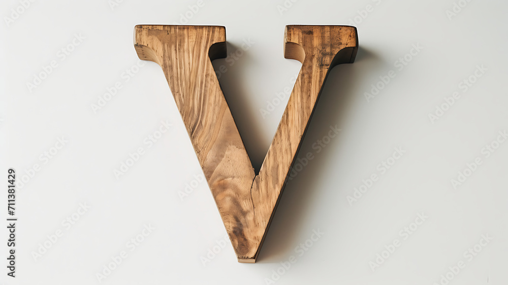 Rustic Wooden Letter V