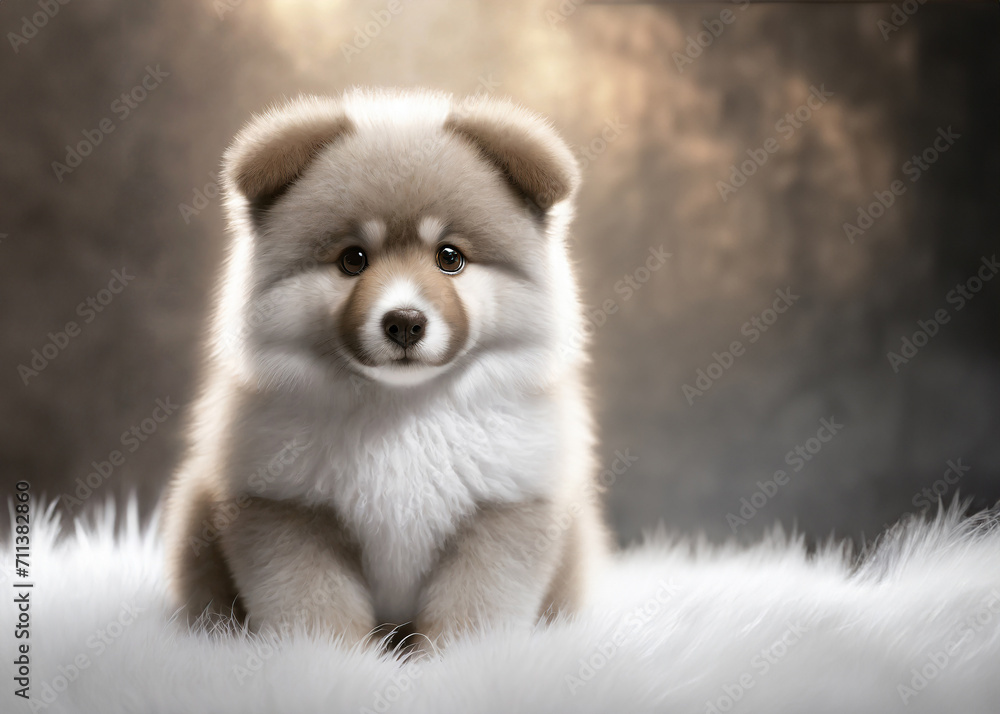 Portrait of a wonderfully cute fluffy puppy dog Portrait of a wonderfully cute fluffy puppy dog
