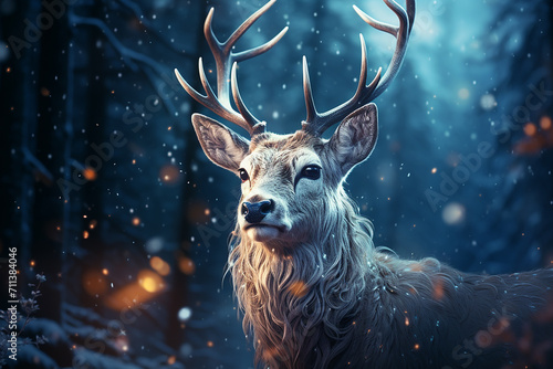 Enchanting fantasy Christmas deer captured in breathtak.