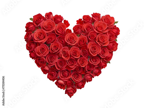 Heart made of red roses, Valentine's day, Generative AI