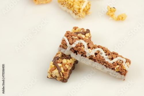 granola bars isolated on white background,Superfood breakfast bars	