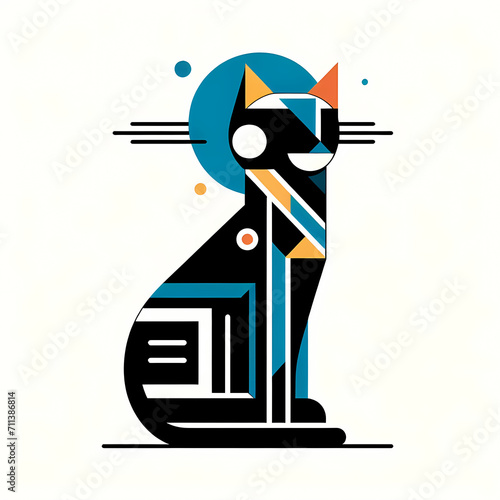 Low polygon geometric pattern cat on isolated background, origami. Cat illustration perfect for t shirt, wallpaper, wall decoration, cover, social media.