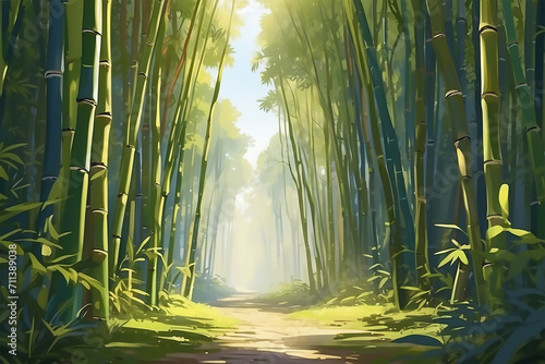 a bamboo forest landscape view
