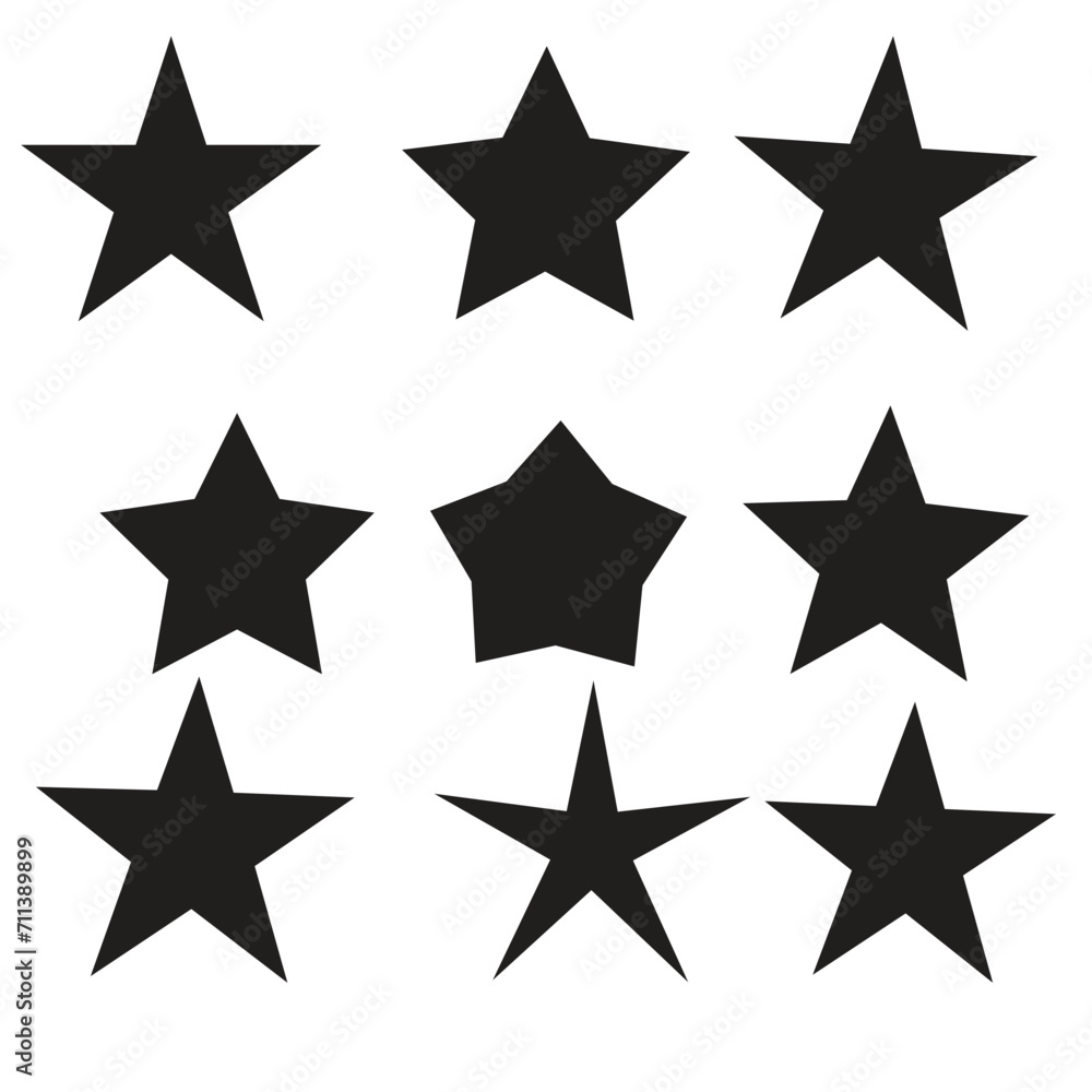 Star vector icons. Set of star symbols isolated Star vector icons. Set of star symbols isolated