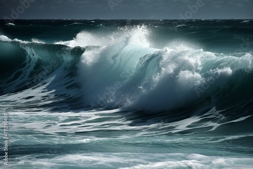 ocean waves. Generative AI © Ethan