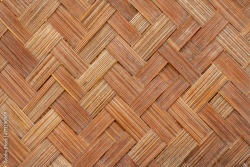 close-up of woven bamboo texture background