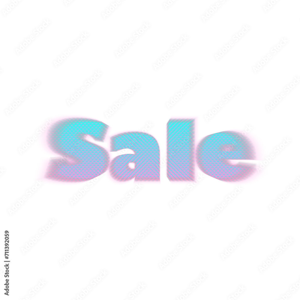 An abstract transparent text graphic word sale marketing design element.