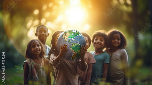 Innocent Guardians: Children Grasping Earth's Promise