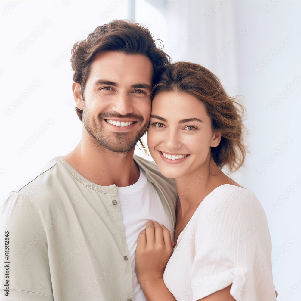 Happy young love couple portrait. Generative ai design art. Happy young love couple portrait. Generative ai design art.