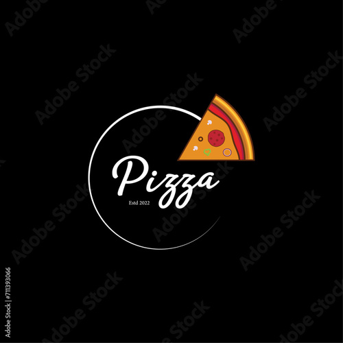 Delicious, tasty modern pizza logo design, Italian pizza logo for restaurant, pizza template design.