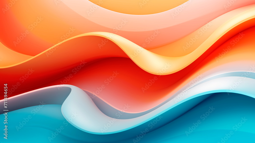 Abstract background with smooth 3d waves. Colourful modern design. Yellow, red and light blue colors minimalist banner template Abstract background with smooth 3d waves. Colourful modern design. Yellow, red and light blue colors minimalist banner template