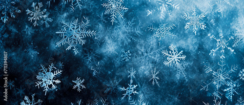 Crystal frozen particles. Ice snowflakes texture background.wintertime mockup. Generative ai.