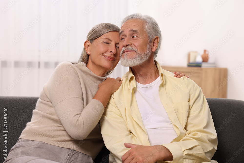 Portrait of affectionate senior couple at home Portrait of affectionate senior couple at home
