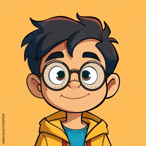 cartoon boy child with glasses