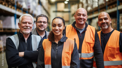 Portrait of a diverse group of warehouse workers © standret