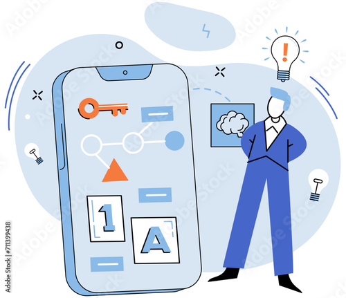 Business idea. Vector illustration. Corporate intelligence provides entrepreneurs with valuable insights inform decision-making, mitigate risks, and uncover opportunities Motivation is driving force