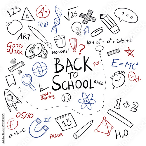 Hand Drawn School Scrabble Doodle Vector Hand drawn doodles icon 