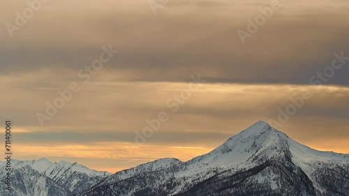Sunset in the Alps mountains, Italy landscape photo